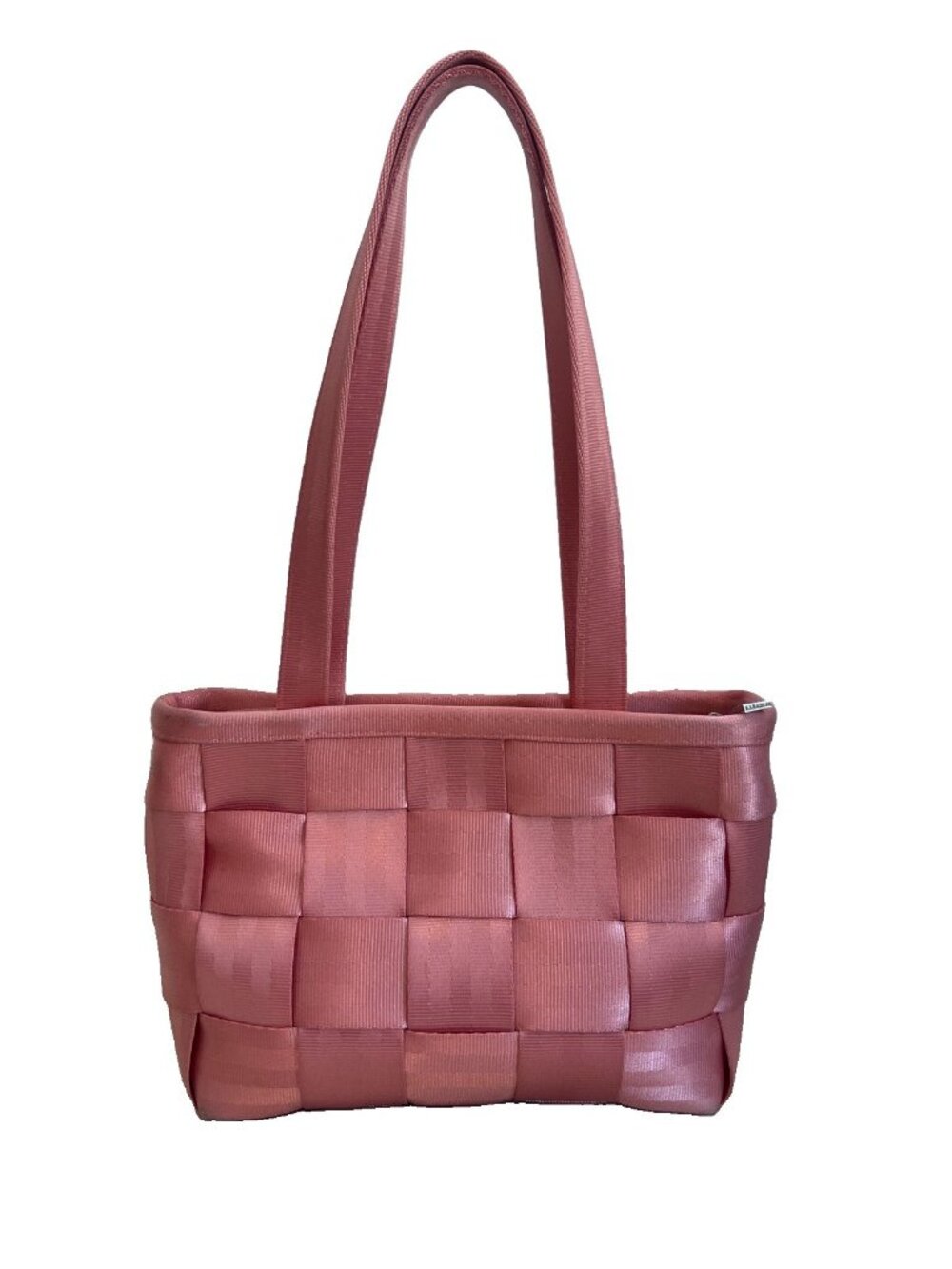 HARVEYS Seatbelt Bag Woven Pink Rose Medium Tote Shoulder Bag Made in USA Y2K